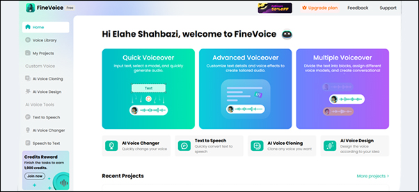 fineVoice یکی از بهترین ابزارهای صداگذاری با هوش مصنوعی است.